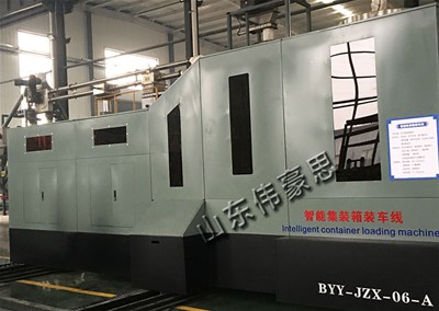 鈣粉集裝箱全自動裝車機 編織袋自動拆垛裝車機應用