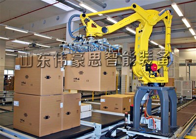 酒箱搬運碼垛機器人 全自動碼垛機碼垛現(xiàn)場