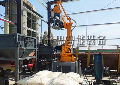 工業(yè)硫磺自動破袋機(jī)器人，機(jī)械手全自動拆包設(shè)備