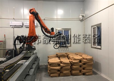 移動式自動碼垛機(jī)器人，活性炭自動碼垛機(jī)械手