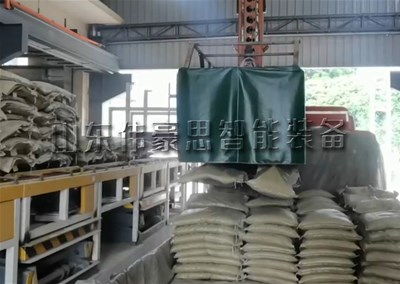 50KG袋子全自動(dòng)裝車機(jī)，機(jī)器人自動(dòng)裝車系統(tǒng)案例