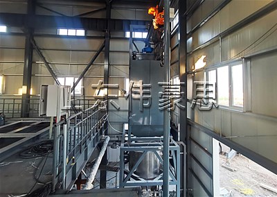 純堿自動噸袋破袋機，河北噸包投料站現(xiàn)場